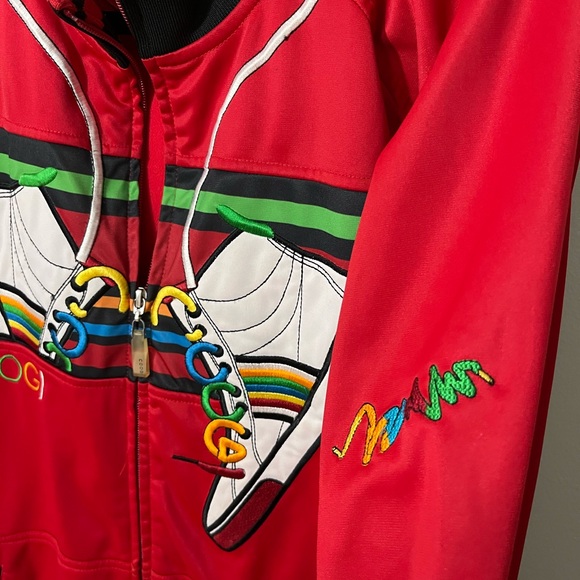 COOGI red shoe lace zip up track bomber jacket size XXL - Picture 8 of 14